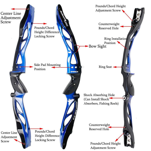 Samick SinoArt 25" ILF Bow Riser Aluminum CNC Milling Right Hand Fit ILF Limbs (Red)