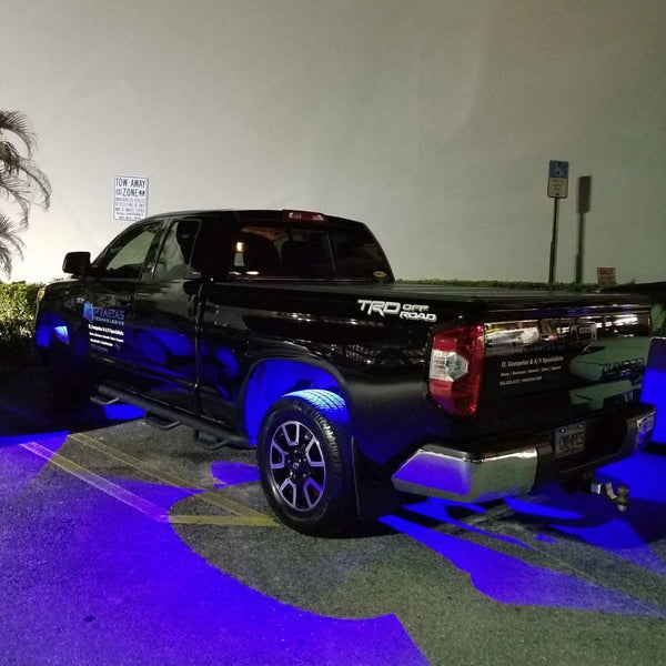 4 Pods LED Rock Lights, Ampper Waterproof LED Neon Underglow Light for Car Truck ATV UTV SUV Jeep Offroad Boat Underbody Glow Trail Rig Lamp (Blue)