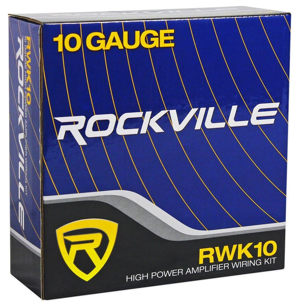 Rockville RW8CA 8" 600 Watt Under-Seat Slim Amplified Car Subwoofer +Wire Kit