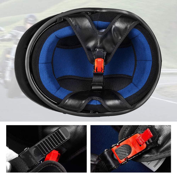 ILM Half Helmet Motorcycle Open Face Sun Visor Quick Release Buckle DOT Approved Cycling Motocross Suits Men Women (M, MATT BLACK)