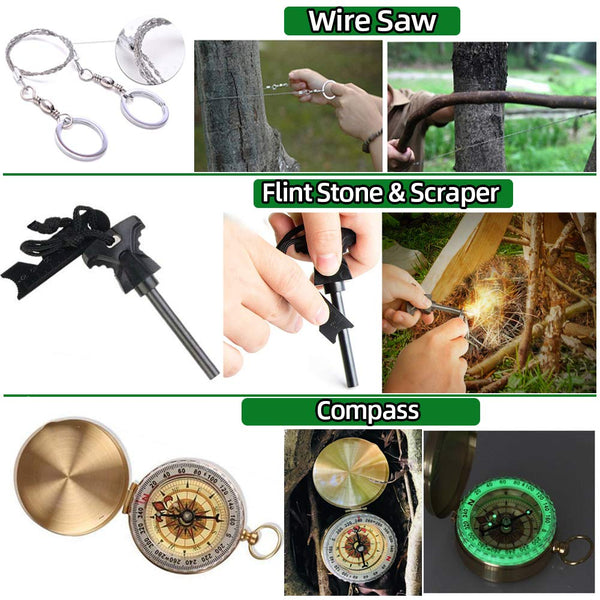 Gifts for Men Dad Boyfriend Husband, Survival Kit 14 in 1, Fishing Hunting Gifts Ideas for Him Teen Boy, Cool Gadget Christmas Stocking Stuffer, Survival Gear, Emergency Camping Hiking Gear