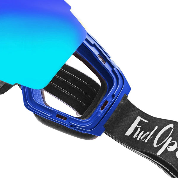 Fuel Optics High Performance Anit-Fog Ski and Snowboard Goggles with Magnetic Quick Change Lens | Helmet Compatible with Extra Long Adjustable Strap - Blue