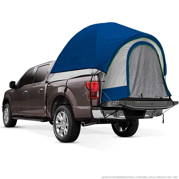 North East Harbor Pickup Truck Bed Camping Tent, 2-Person Sleeping Capacity, Includes Rainfly and Storage Bag - Fits Full Size Truck with Short Bed - 66"-70"(5.5'-5.8') - Gray and Blue