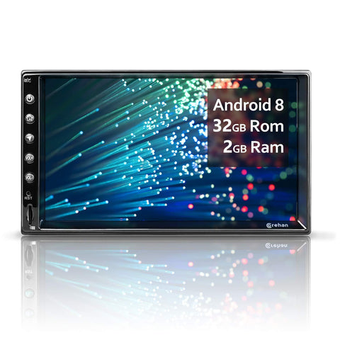 Double Din Android Car Stereo - Corehan 7 inch 2GB Ram 32GB ROM Touch Screen in Dash Car Radio Video Multimedia Player with Bluetooth WiFi GPS Navigation System (Android 8 with 7 inch Screen)