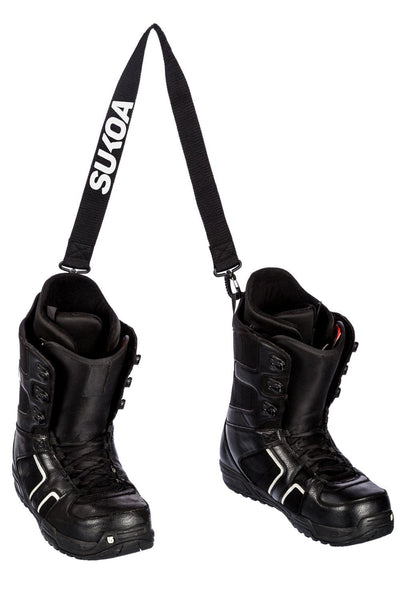 Sukoa Ski and Snowboard Boot Carrier Strap - Men & Women - Shoulder Sling Tote Leash Also for Ice Skates & Rollerblades - Equipment Accessories for Bag, Kit and Gear Pack