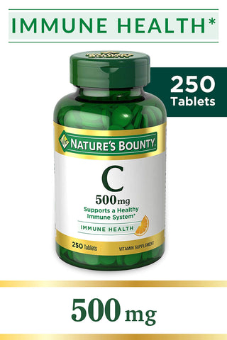 Nature's Bounty Vitamin C, Supports a Healthy Immune System, 500 mg, 250 Tablets