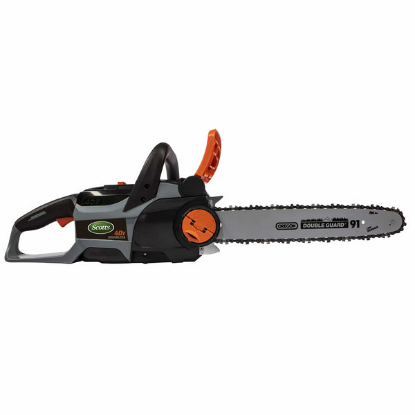 Scotts LCS31140S 14 in. 40-Volt Lithium Ion Cordless Chainsaw, 2Ah Battery and Charger Included