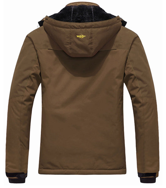 Wantdo Men's Waterproof Mountain Jacket Fleece Windproof Ski Jacket US S  Coffee S