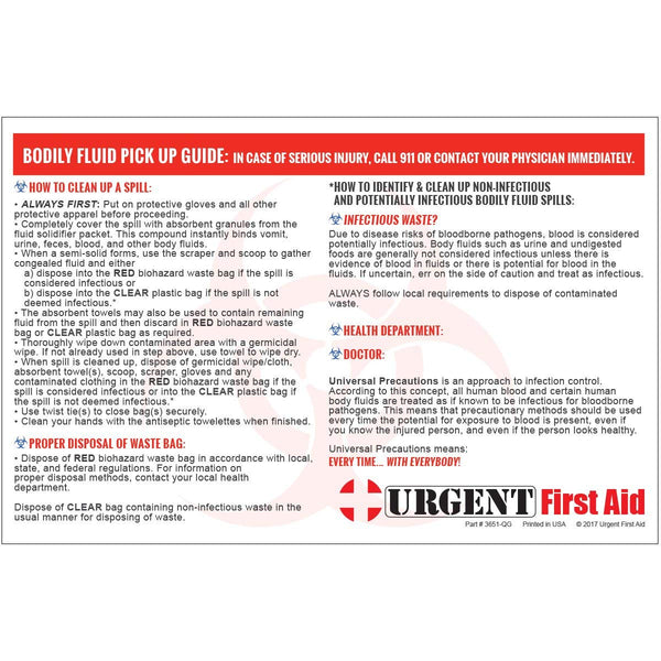 21 Piece Bodily Fluid Clean Up Pack/Bloodborne Pathogen Spill Kit - be OSHA Compliant and Protect from Dangerous Exposure to Blood and Other potentially infectious Materials