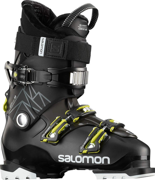 SALOMON QST Access 80 Ski Boots Mens Sz 10/10.5 (28/28.5) Black/Beluga/Green
