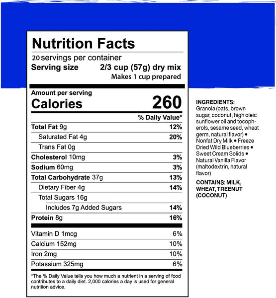 Mountain House Granola with Milk & Blueberries XL | Freeze Dried Survival & Emergency Food | #10 Can