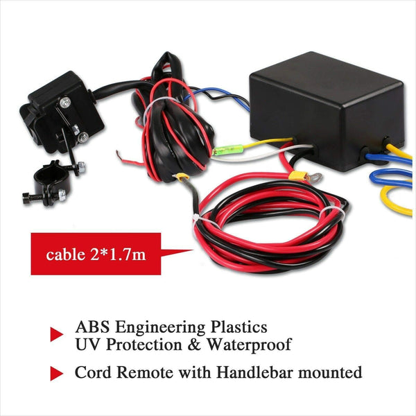 X-BULL 12V 3000LBS/1360kg Electric ATV Winch 2 Remote Wireles Control Steel Cable Boat ATV Kit