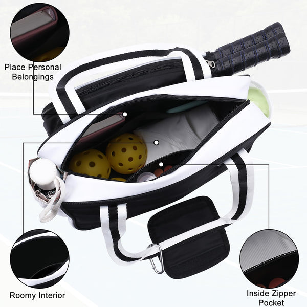 SPOENGRU Pickleball Bag Pickleball Tote Bag Pickleball Bag for Women Men Women’s Hand Gym Bag Water Bottle Holder With Pickleball Racquet Paddle Holder