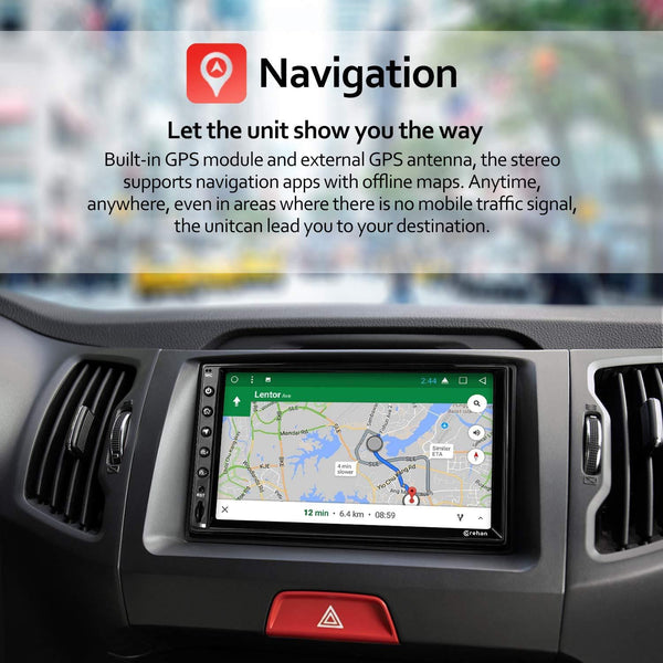 Double Din Android Car Stereo - Corehan 7 inch 2GB Ram 32GB ROM Touch Screen in Dash Car Radio Video Multimedia Player with Bluetooth WiFi GPS Navigation System (Android 8 with 7 inch Screen)