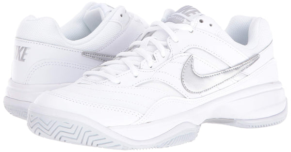 Nike Women's Court Lite Tennis Shoe, White/Metallic Silver/Medium Grey, 8.5 Regular US [product _type] Nike - Ultra Pickleball - The Pickleball Paddle MegaStore