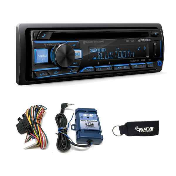 Alpine CDE-172BT CD Receiver with Bluetooth & PAC Audio SWI-CP2 Steering Wheel Control Interface