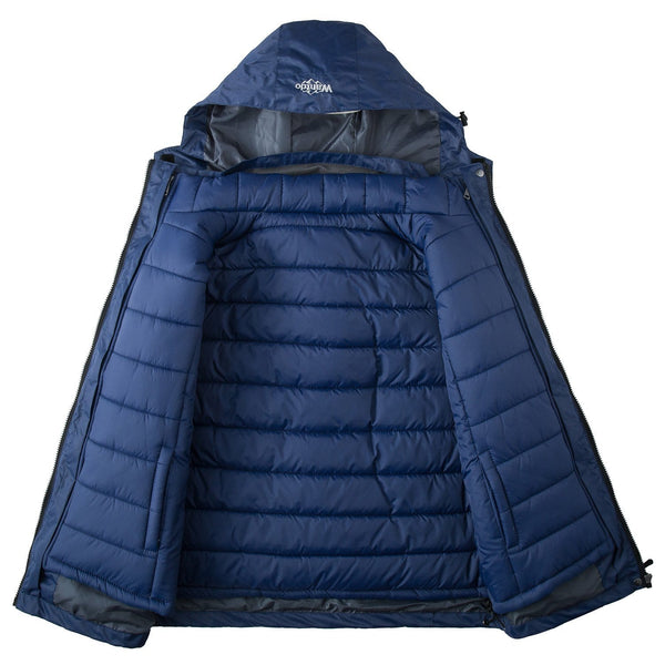 Wantdo Women's Windproof 3-in-1 Ski Jacket Waterproof Wind Breaker with Detachable Puffer Liner Insulated Winter Coat for Camping(Navy, Medium)