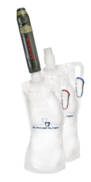Survivor Filter Squeeze Water Filter Kit 2 Canteen