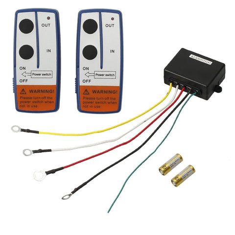 AUTOUTLET 2PCS Recovery Wireless Winch Remote Control Kit 12V Handset Switch Controller 100 Feet for Car ATV Truck Jeep SUV up to 17,000lb （Batteries Included）