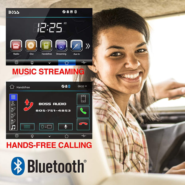 Boss Audio Systems BVB9358RC Car DVD Player - Double Din, Bluetooth Audio and Hands-Free Calling, 6.2 Inch Touchscreen LCD Monitor, MP3, CD, DVD, USB, SD, AUX In, AM/FM Radio, Rearview Camera Included