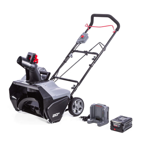 POWERWORKS SN60L410 20-Inch 60V Brushless Snow Thrower, 4.0Ah Battery and Charger Included
