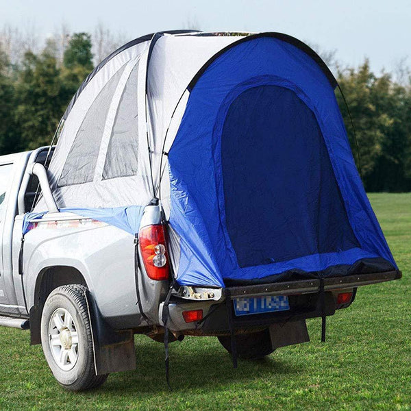 Mein LAY Waterproof Double Layer Full Size Truck 5.5 Foot Bed Tent with Floor Blue ＆ Grey