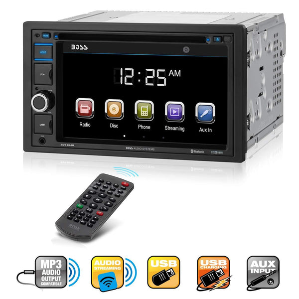 BOSS Audio BV9364B Car Stereo DVD Player - Double Din, Bluetooth Audio Hands-Free Calling, 6.2 Inch Touchscreen LCD Monitor, MP3 Player, CD, DVD, USB Port, SD, AUX Input, Am FM Radio Receiver