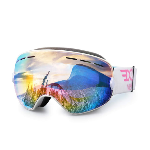 EXP VISION Snowboard Ski Goggles for Men Women and Youth, Over Glasses Skiing Snowboard Goggles with Anti Fog and UV400 Protection Dual Lenses Snow Goggles