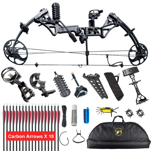XGEEK Compound Bow，Compound Hunting Bow Kit，Limbs Made in USA，19"-30" Draw Length,19-70Lbs Draw Weight，Up to 320FPS， (2 Years Warranty)