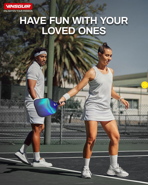 VINSGUIR Pickleball Paddles, USAPA Approved Fiberglass Pickleball Paddles Set of 2, Lightweight Pickleball Rackets with Pickleball Carrying Bag, Pickleball Gifts for Beginners & Pros (2 Rackets)