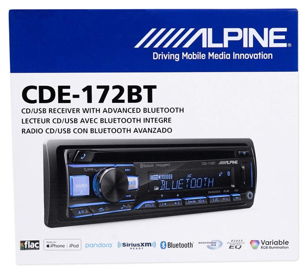 ALPINE CDE-172BT Bluetooth CD Receiver Car Stereo USB/AUX SiriusXM Ready+Remote