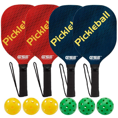 GSE Games & Sports Expert Hardwood Pickleball Paddle and Pickleball Ball Bundles (Single Paddle & Sets Available) (4 Paddles / 6 Balls) [product _type] GSE Games & Sports Expert - Ultra Pickleball - The Pickleball Paddle MegaStore