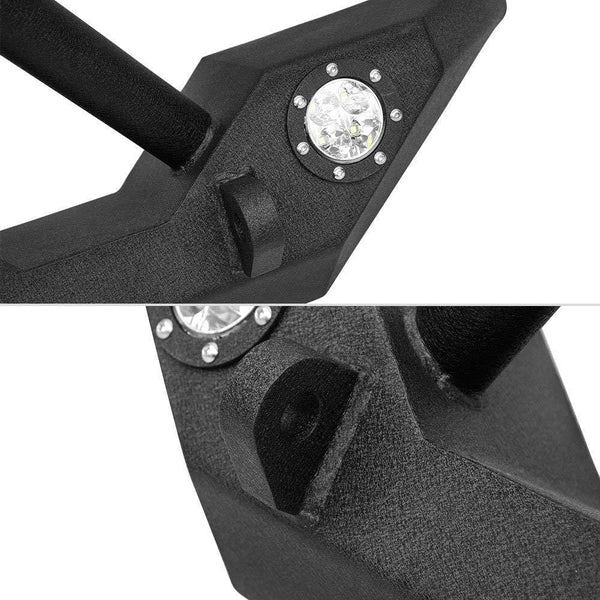 LEDKINGDOMUS Rock Crawler Front Bumper for 87-06 Jeep Wrangler YJ and TJ with Winch Plate, LED Lights Heavy Duty (Textured Black)