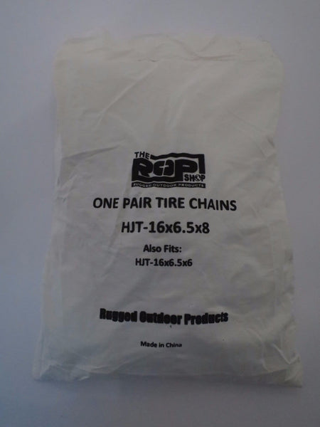The ROP Shop New Pair 2 Link TIRE Chains 16x6.50x8 for Garden Tractors/Riders/Snowblowers