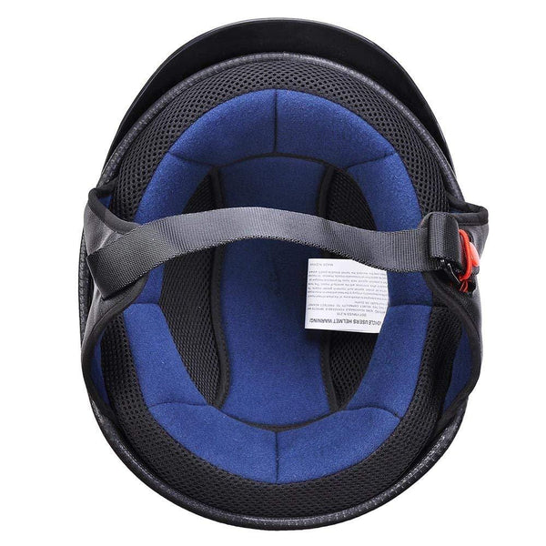 AHR Motorcycle Half Face Helmet DOT Approved Bike Cruiser Chopper High Gloss Black XL