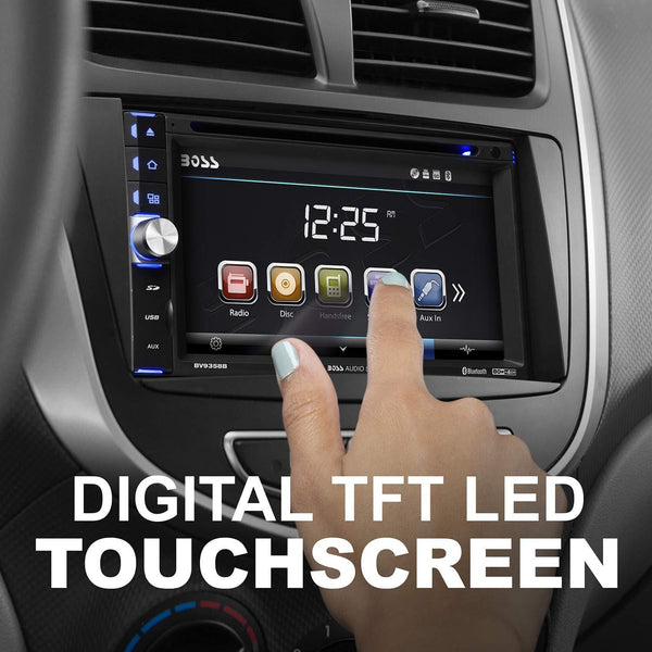 Boss Audio Systems BVB9358RC Car DVD Player - Double Din, Bluetooth Audio and Hands-Free Calling, 6.2 Inch Touchscreen LCD Monitor, MP3, CD, DVD, USB, SD, AUX In, AM/FM Radio, Rearview Camera Included