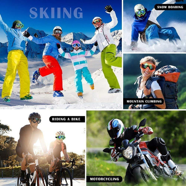 ELECOOL Ski Goggles 2 Packs, Multicolor Lenses Snow Goggles with Wind Dust UV 400 Protection for Women Men Kids Girls Boys Winter Snowboard Snowmobile Skiing (Black/Grey)