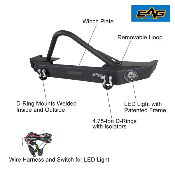 EAG Stinger Front Bumper with Winch Plate