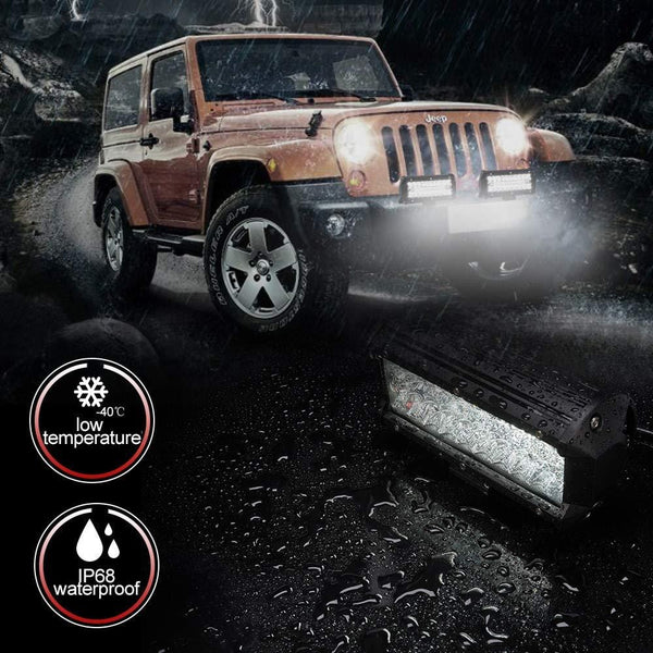 7 Inch LED Light Pods, 2 Pcs 240W Spot Flood Combo Beam 25000LM Triple Row Light Bar Waterproof Led Work Lights&Wiring Harness Kit for ATV UTV Truck Boat Golf Cart Off Road Fog Driving Bumper Light