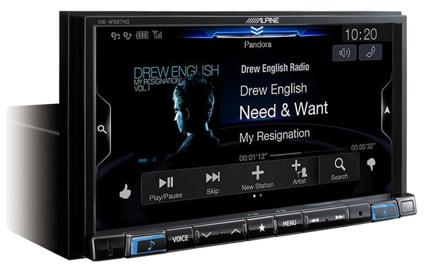 Alpine INE-W987HD 7" Mech-Less 3D&2D Navigation Receiver w/Apple Car Play & Android Auto Bluetooth HDMI Single Din AM/FM Multimedia Touchscreen Car Stereo