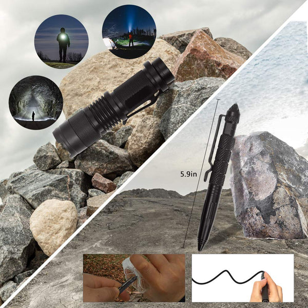 Survival First Aid Kit Emergency Survival Kit Upgraded 2-1 First Aid Supply Compatible Outdoor Survival Gear Tactical Gear Molle Trauma Bag for Camping Hunting Hiking Home Outdoor (black) (black)