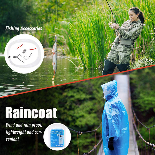 EILIKS Survival Kits 47 in 1 Outdoor Emergency SOS Survival Gear Kits for Car Camping Hiking Trekking Wild Adventure Earthquake Survive Tool for Him Father Husband Men Dad Boyfriend Gift