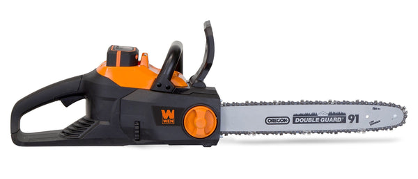 WEN 40417 40V Max Lithium Ion 16-Inch Brushless Chainsaw with 4Ah Battery and Charger