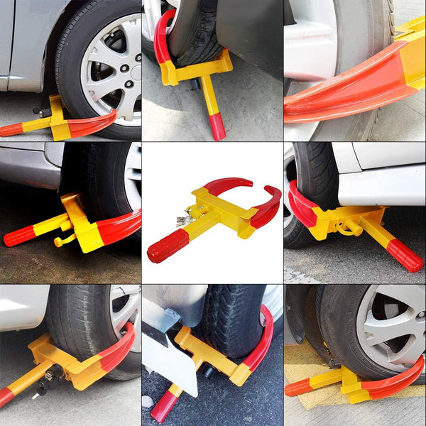 Partschoice Wheel Clamp Lock, Adjustable Anti-Theft Tire Boot Lock for Trailer Car Truck RV Boat SUV ATV UTV W/3 Keys