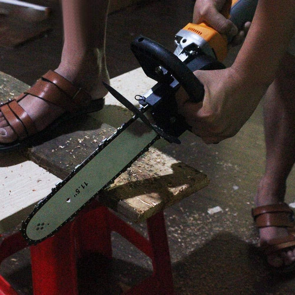 Electric Chainsaw-11.5" Electric Chainsaw Polishing Machine Angle Grinder into Saw Chain Woodworking Tool