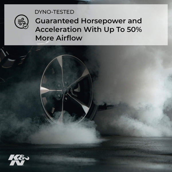 K&N Cold Air Intake Kit with Washable Air Filter:  2010-2015 Chevy Camaro, 6.2L V8, Black HDPE Tube with Red Oiled Filter, 63-3074