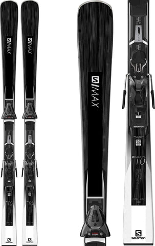 SALOMON S/Max 10 Skis w/ Z11 Walk Bindings Black/White Womens Sz 155cm