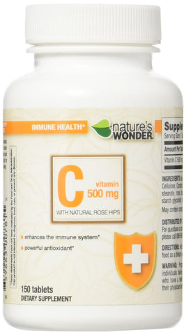Nature's Wonder Vitamin C 500mg RH Tablets, 150 Count