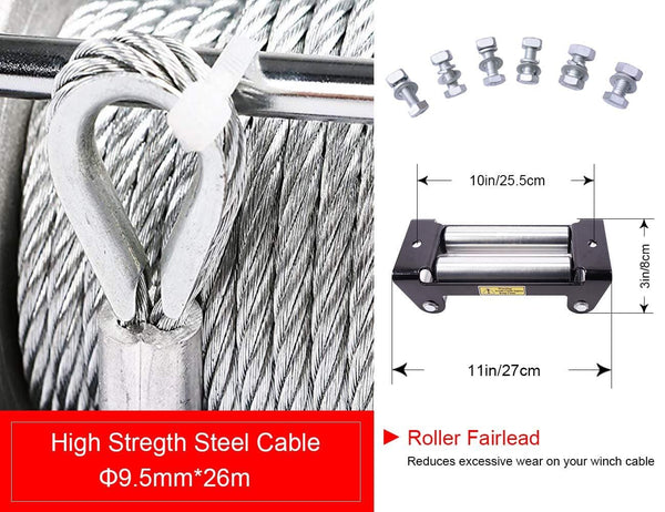 ORCISH IP67 Waterproof 12V Steel Cable Electric Jeep Truck Winch 13000 lb.Load Capacity