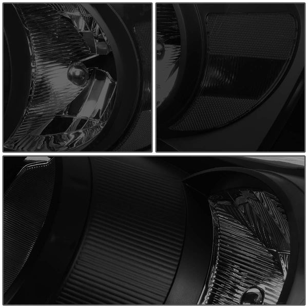 Pair Tinted Housing Clear Side Front Bumper Driving Headlight Lamps for 06-09 Dodge Ram Truck